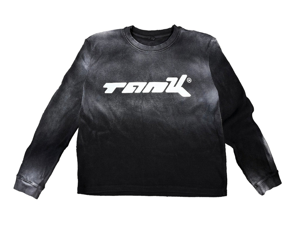 TANK Sun Faded Waffle Knit Thermal Crewneck
