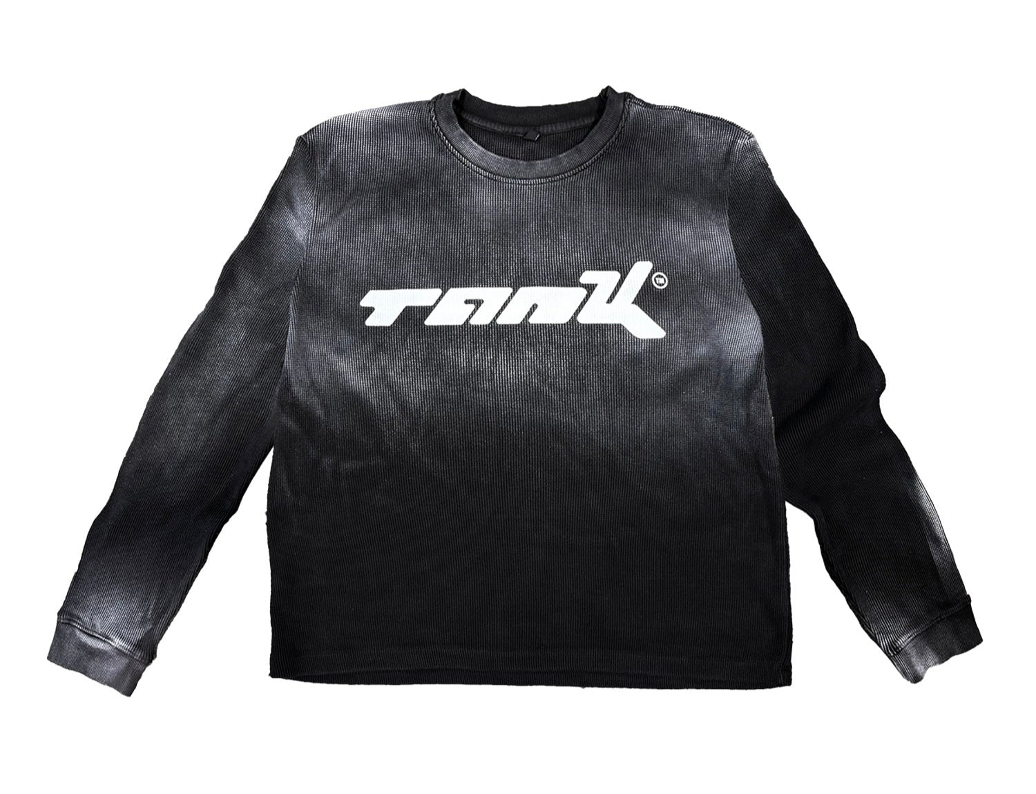 TANK Sun Faded Waffle Knit Thermal Crewneck