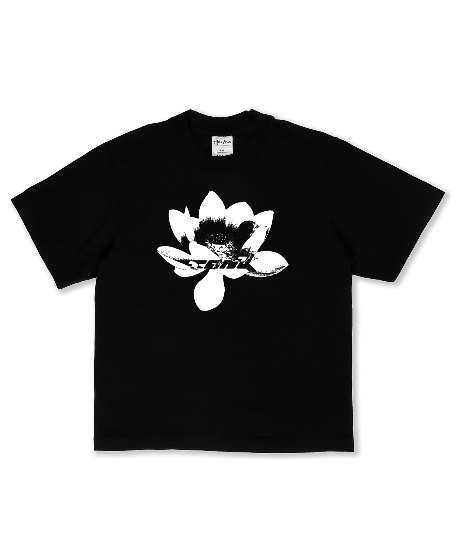 Black Cropped TANK Lotus Tee