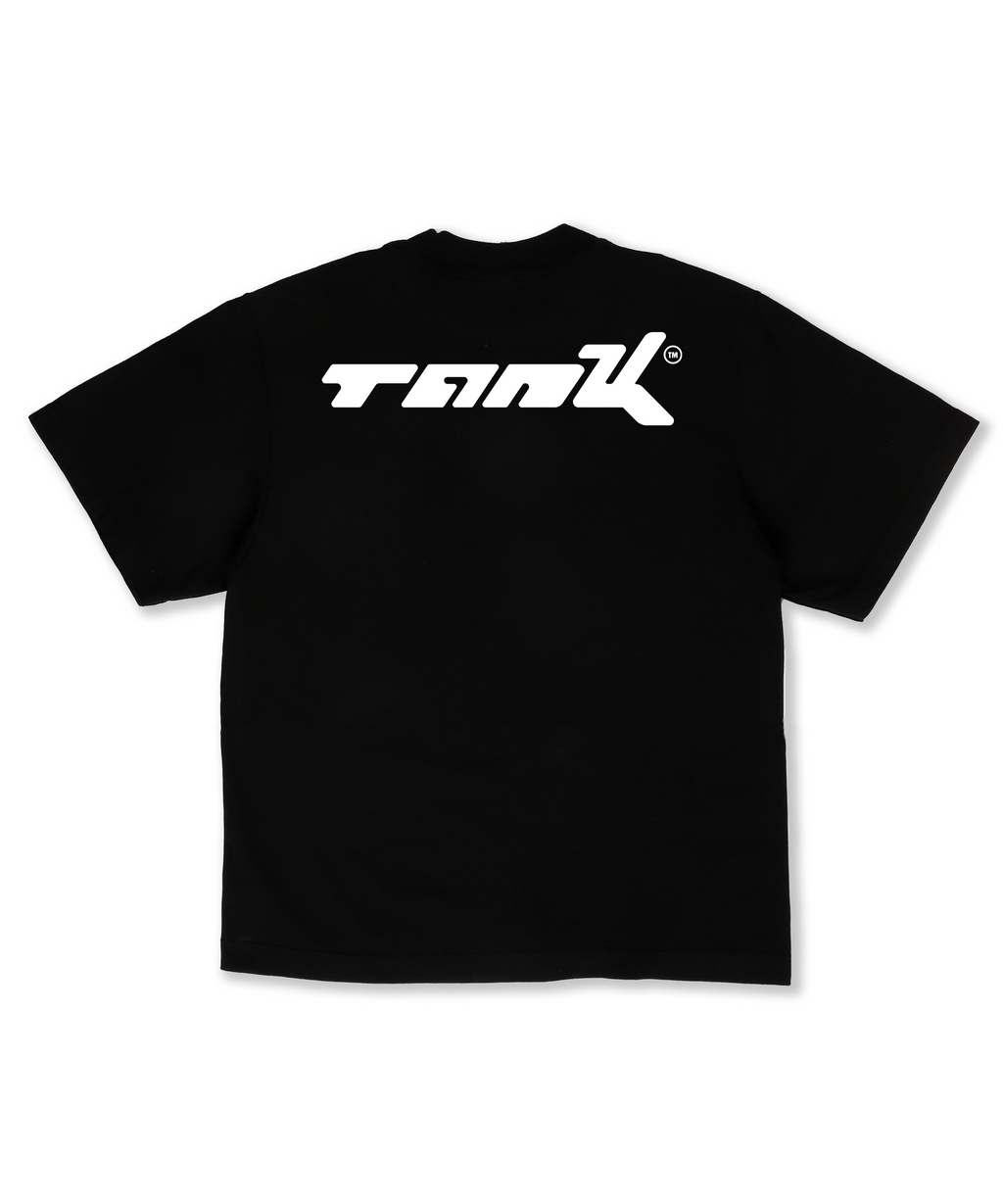 Black Cropped TANK Lotus Tee