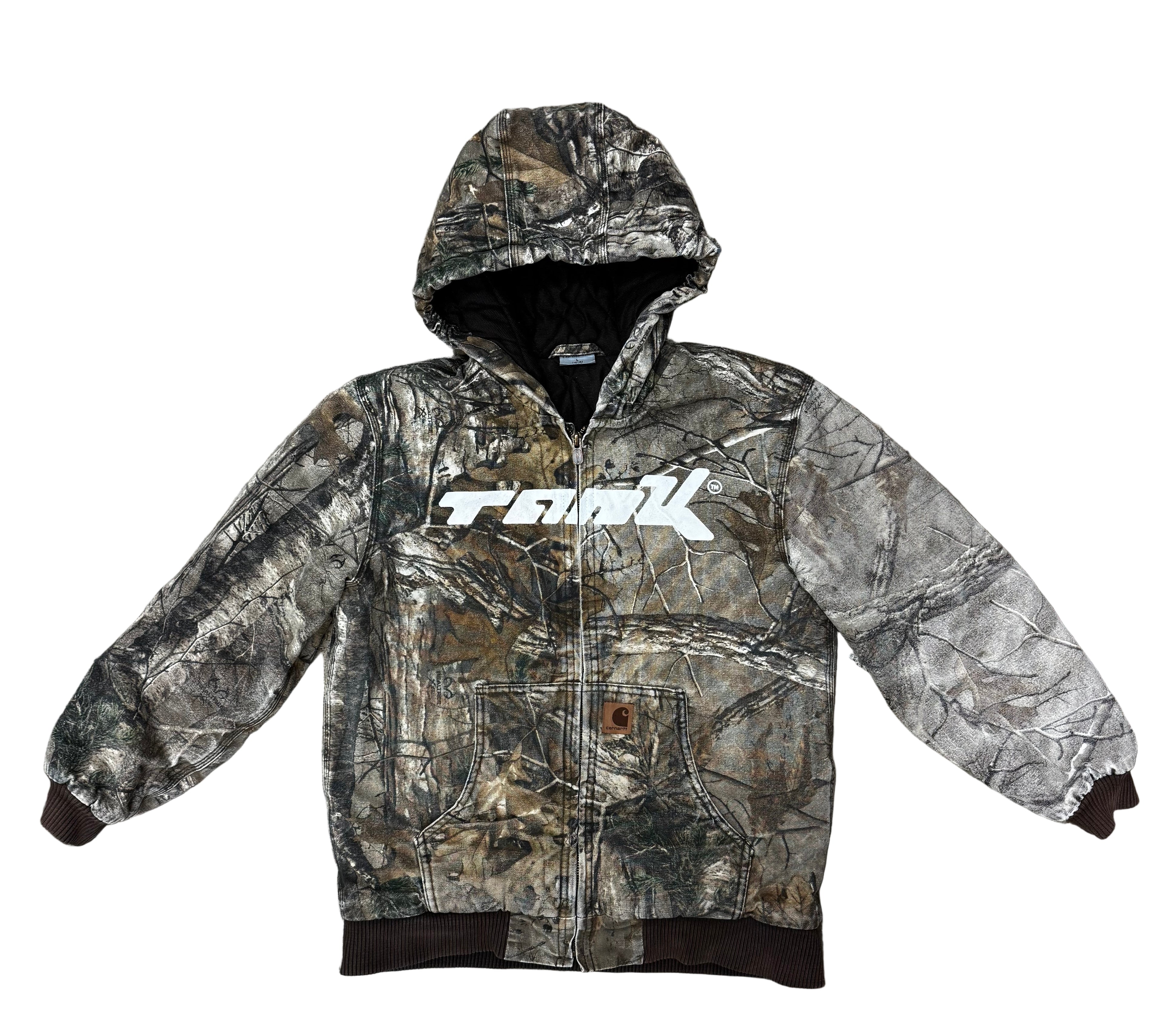 Hand Printed Skull x Lotus Camo Carhartt Winter Jacket (YOUTH LARGE)