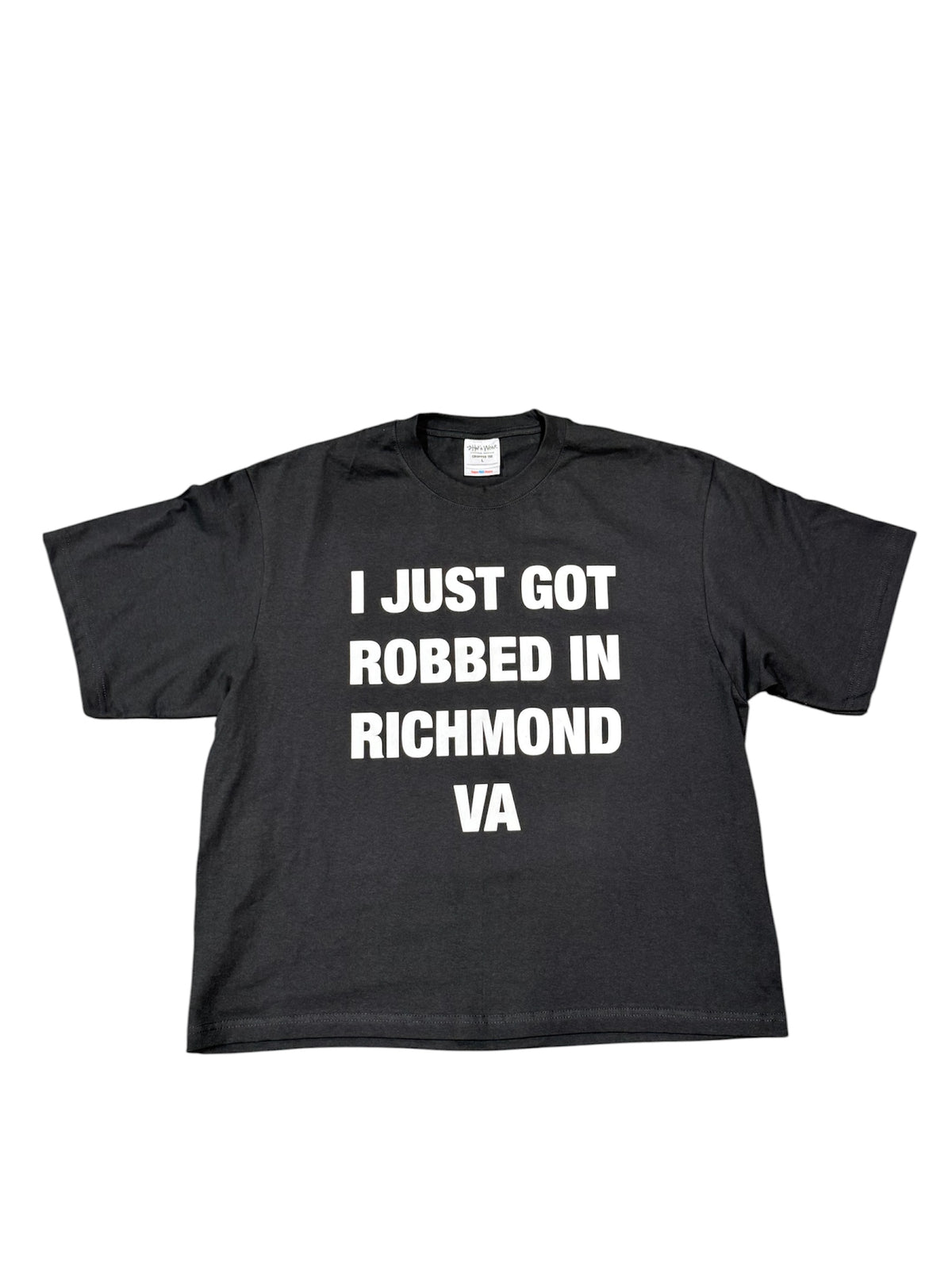 02 I JUST GOT ROBBED IN RICHMOND VA BOXY TEE  (Black) Boxy Tee
