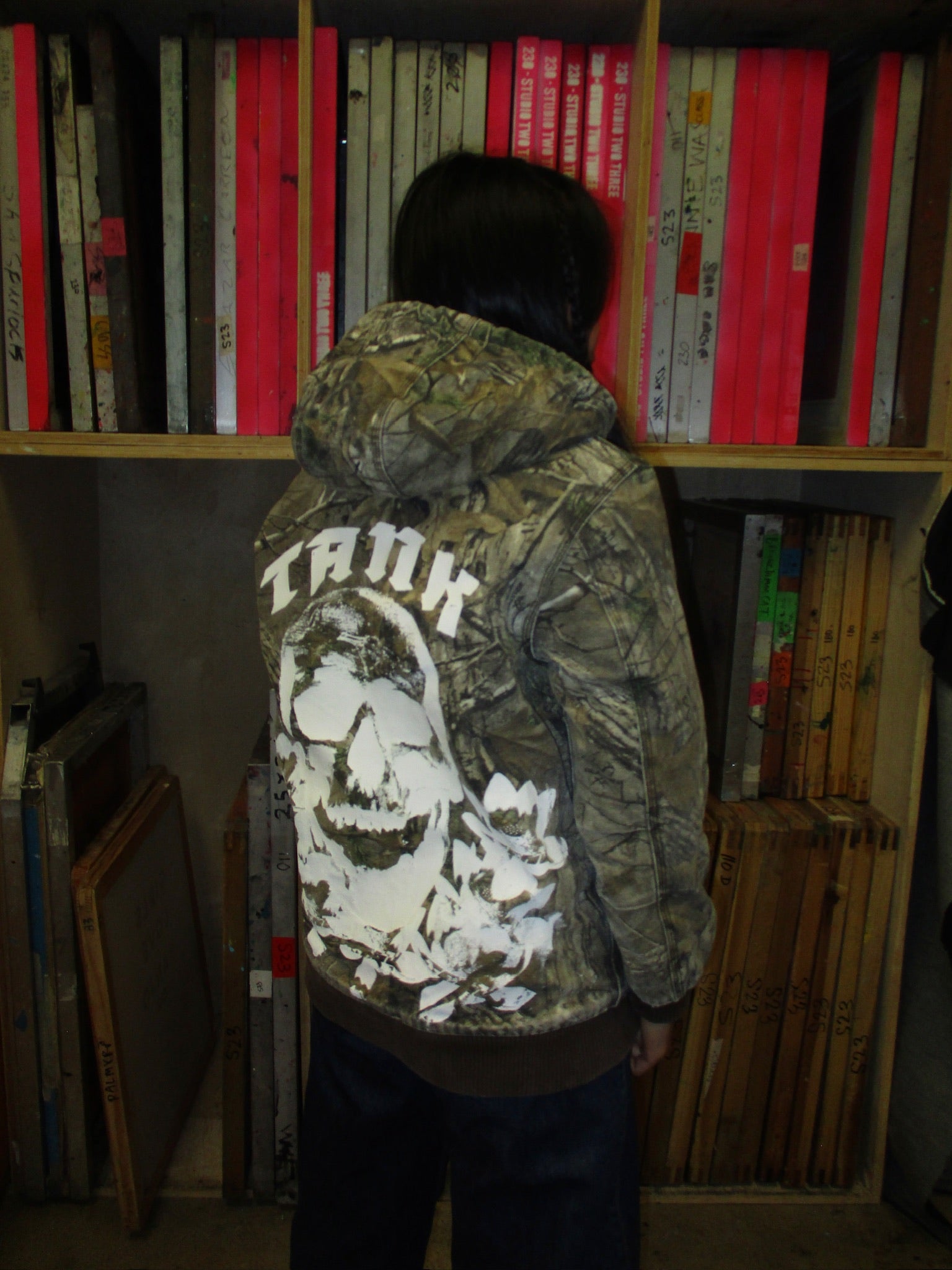 Hand Printed Skull x Lotus Camo Carhartt Winter Jacket (YOUTH LARGE)