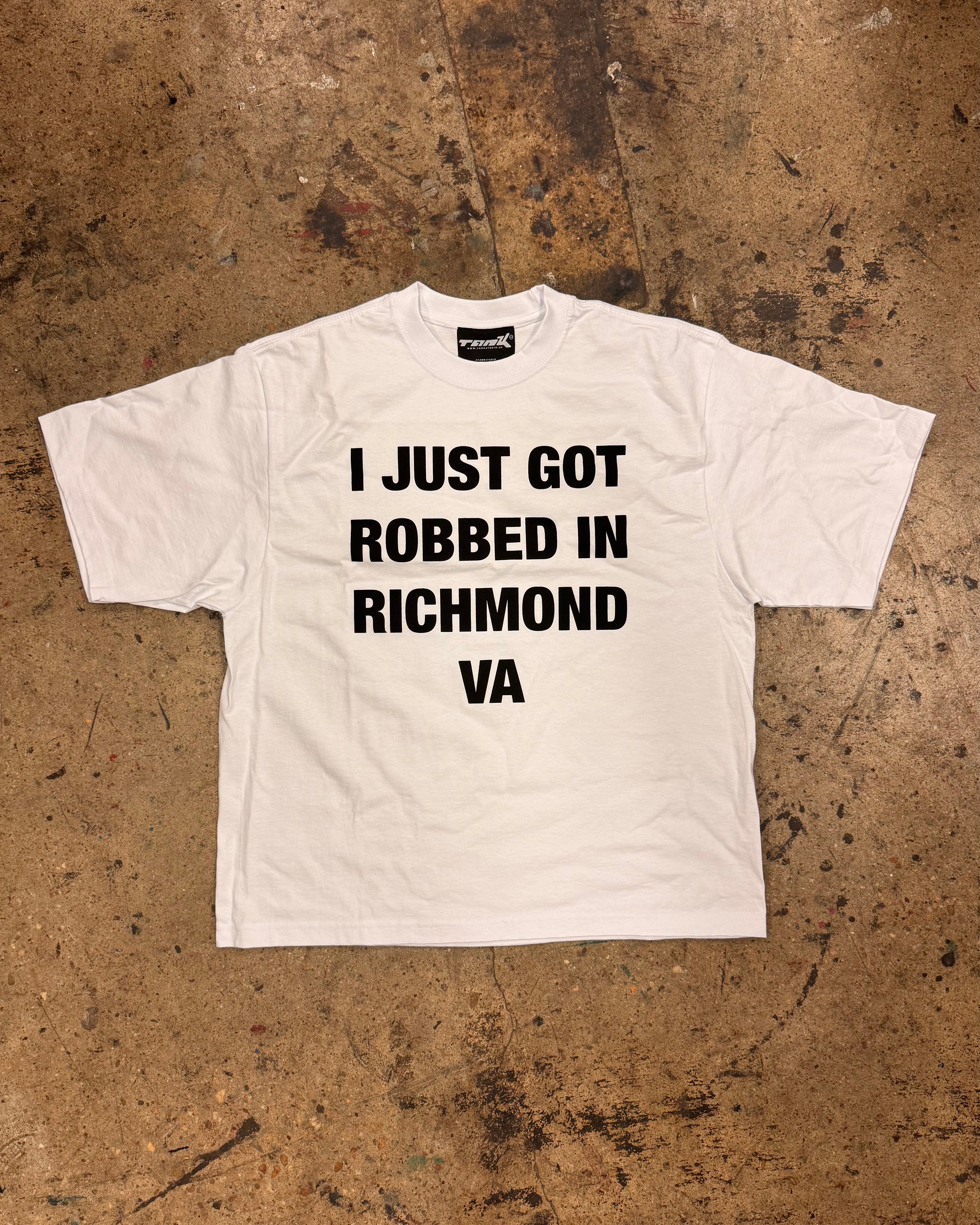 01 I JUST ROBBED IN RICHMOND VA BOXY TEE