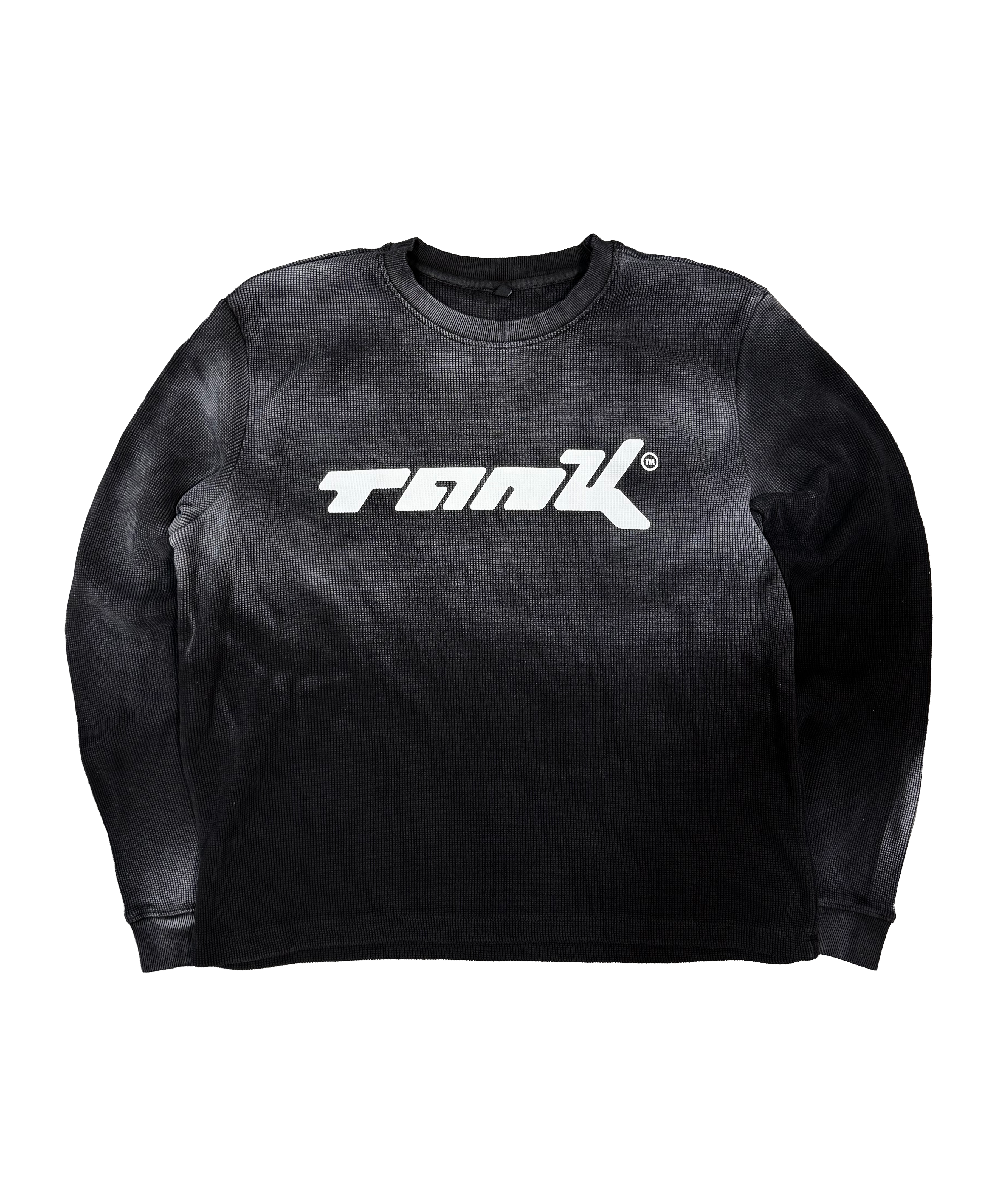 TANK Sun Faded Waffle Knit Thermal Crewneck